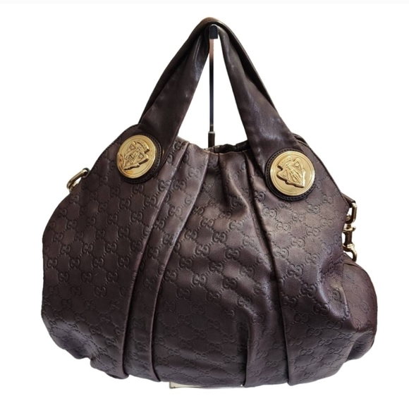 GUCCI guccisima hysteria brown leather 2way hobo bag - Picture 3 of 13